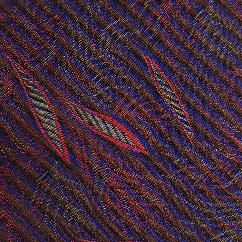 Vintage 80s Gianni Versace Silk Tie Mens Red Jacquard Abstract Pattern Designer